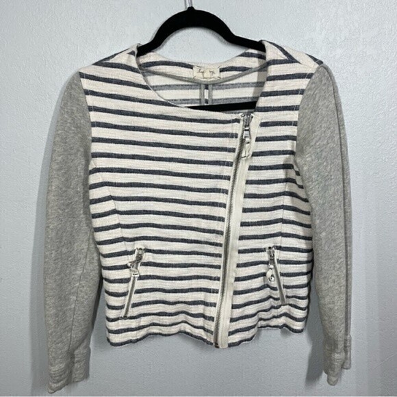 Lou & Grey cotton moto jacket asymmetrical zip  size small - Picture 3 of 9